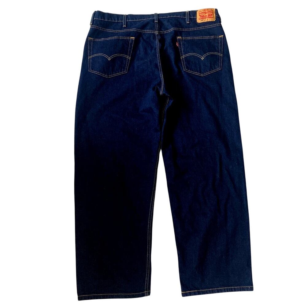 Levis 550 Relaxed Fit Tapered Leg Jeans 44x30 Dark Wash Blue Indigo Denim